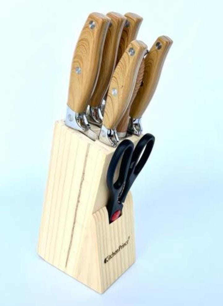 Set de cuchillos de Acero y Madera