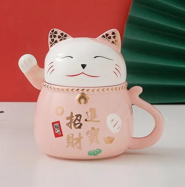 Taza  Gatito Maneki + calentador