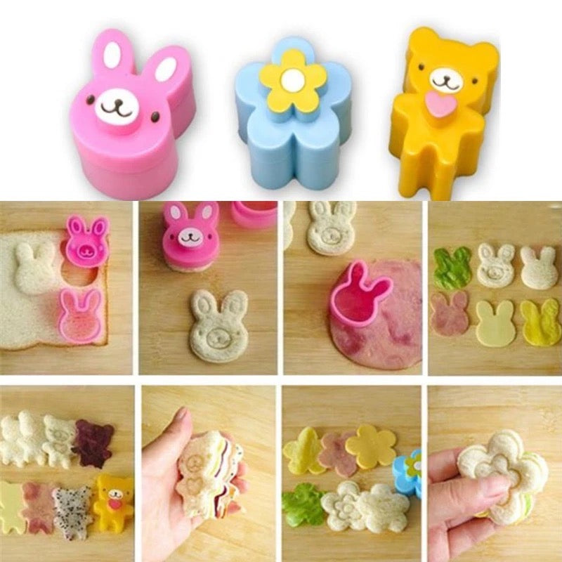Moldes para sandwich Kawaii set de 3 con